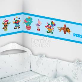 Faixa Decorativa para quarto infantil Circo - Azul Claro