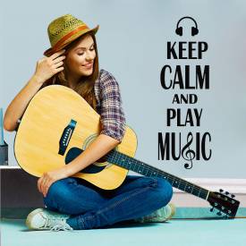 Adesivo De Parede Keep Calm And Play Music