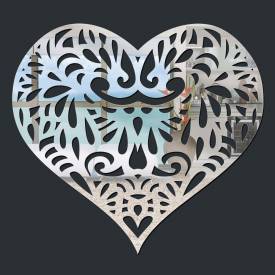 Espelho Decorativo Coração Abstrato Com Mosaico