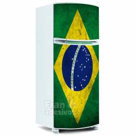 Adesivo para Geladeira Inteira - Bandeira do Brasil