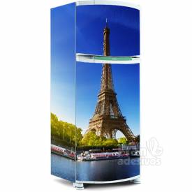 Adesivo para envelopamento de geladeira - Tema Torre Eiffel