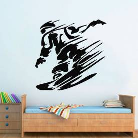 Adesivo De Parede Snowboard Abstrato