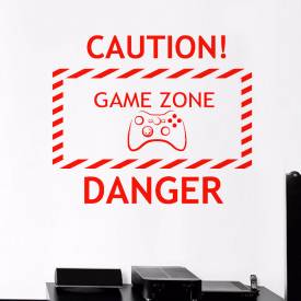 Adesivo De Parede Cuidado Gamer Zone