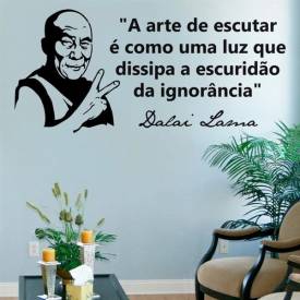 Adesivo de Parede Frase - Dalai Lama - A arte de escutar