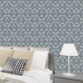 Papel De Parede Adesivo Floral Cinza