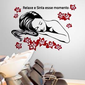 Adesivo de Parede Estética Frase Relaxe e Sinta Este Momento