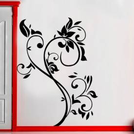 Adesivo de Parede Floral Com Adornos 02
