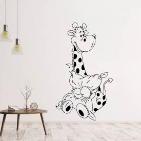 Adesivo de Parede Girafinha silhueta cartoon