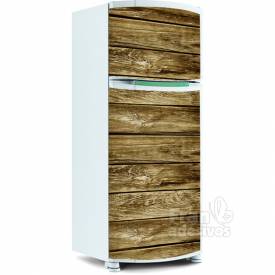 Adesivo para Geladeira Inteira - Textura de Madeira