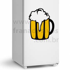 Adesivo de Geladeira Copo de Cerveja