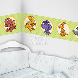 FAIXA DECORATIVA PARA QUARTO INFANTIL DINOSSAURO - Verde