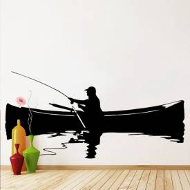 Adesivo de Parede Barco E Pescador
