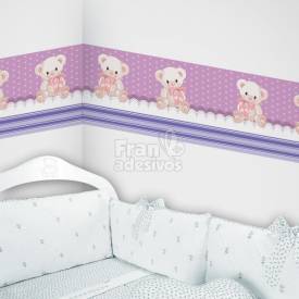 Faixa Decorativa para quarto infantil Ursinho - Lilas
