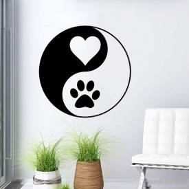 Adesivo De Parede Yin Yang Amor E Cachorro