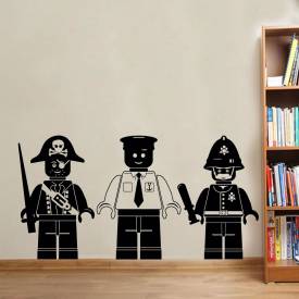 Adesivo de Parede Legos Pirata Marinheiro E Policial