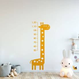 Adesivo de Parede Régua Girafa Amarela Fases