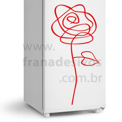 Adesivo de Geladeira Modelo Rosa / Flor