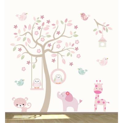 Adesivo de Parede Infantil Corujinha Girafinha Elefantinhos e Outros