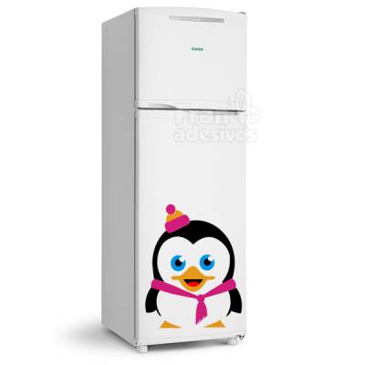 Adesivo de Geladeira Pinguim com Agasalho