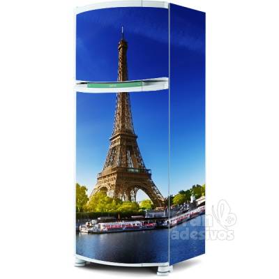 Adesivo para envelopamento de geladeira - Tema Torre Eiffel