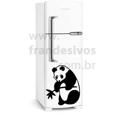Adesivo de Geladeira Urso Panda com Bambu