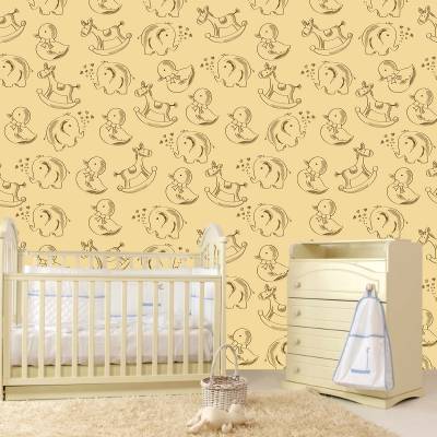 Papel De Parede Infantil Brinquedos Animaizinhos