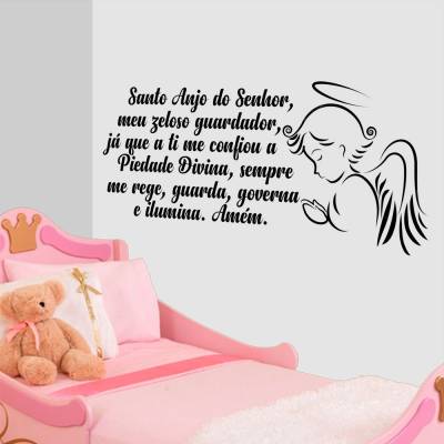 Adesivo de Parede Santo Anjo do Senhor Com Anjinho