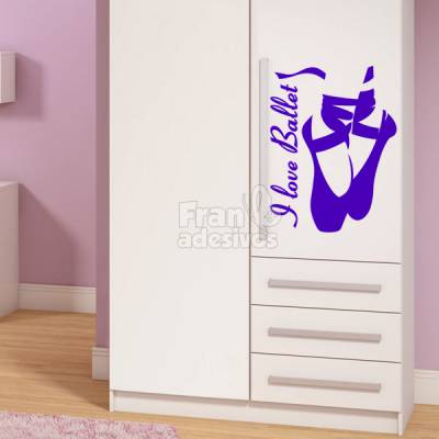 Adesivo de parede Eu Amo Ballet
