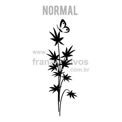 Adesivo Decorativo de Parede Floral Modelo 21 (floral com borboleta)
