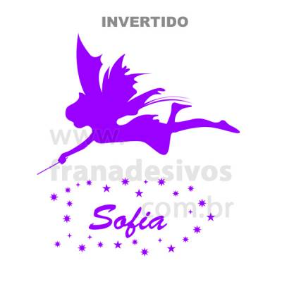 Adesivo Decorativo de Parede Fadinha Com nome Personalizado