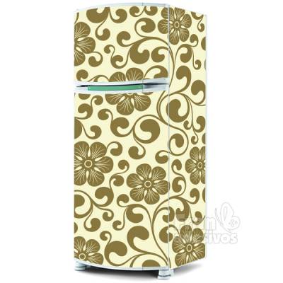 Adesivo para envelopamento de geladeira - Floral 4