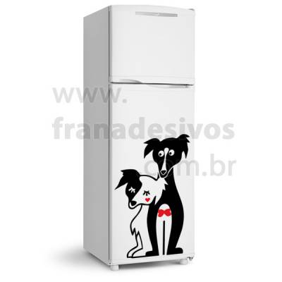 Adesivo de Geladeira Cachorros / Cachorrinhos Apaixonados