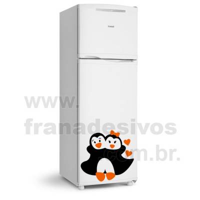 Adesivo de Geladeira Casal de Pinguim