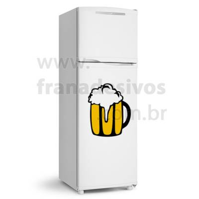 Adesivo de Geladeira Copo de Cerveja