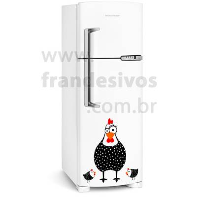 Adesivo de Geladeira Galinha da Angola com Pintinhos