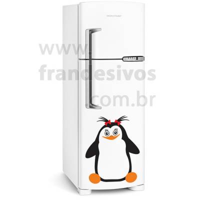 Adesivo de Geladeira Pinguim com lacinhos