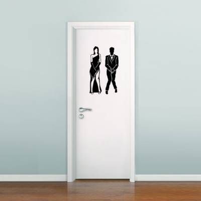 Adesivo de Parede para Banheiro Masculino e Feminino ou Casal 