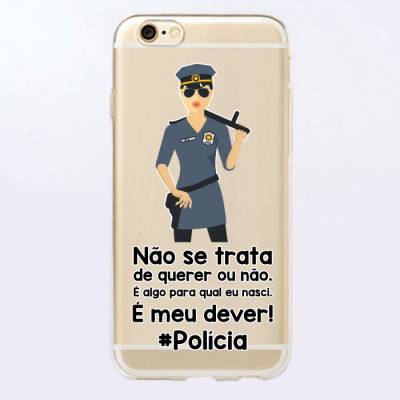 Capinha para Celular Policial Feminino