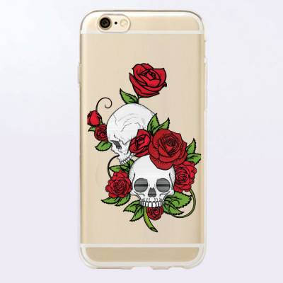 Capinha para Celular Caveira com Flor