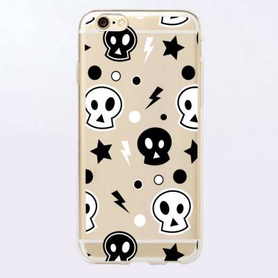 Capinha para Celular Caveirinhas Preto e Branco