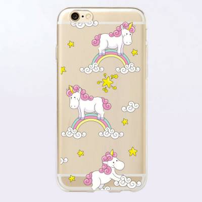 Capinha para Celular Unicórnios no Arco Iris