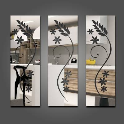 Espelho Decorativo Floral Triplo