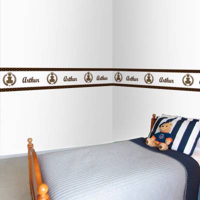 Adesivo de Parede Faixa Personalizada Urso Marrom
