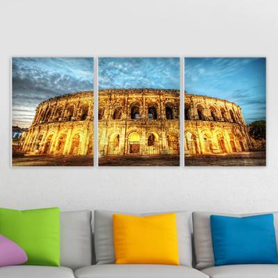 Conjunto de 3 Quadros Decorativos Coliseu