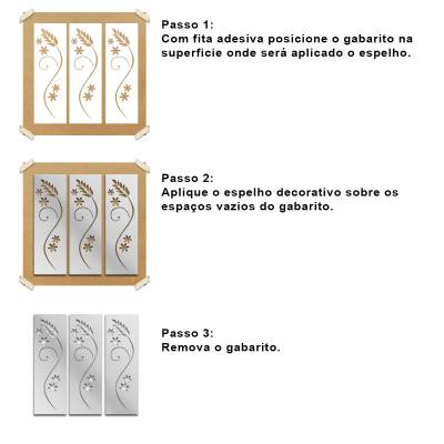 Espelho Decorativo Floral Triplo