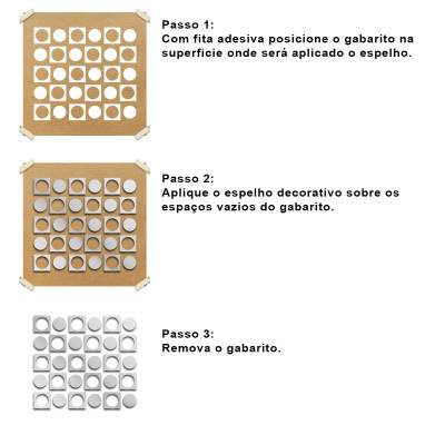Espelho Decorativo Círculos E Quadrados Abstratos