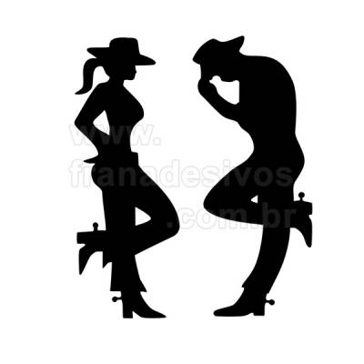 Adesivo decorativo para carro Cowgirl e Cowboy