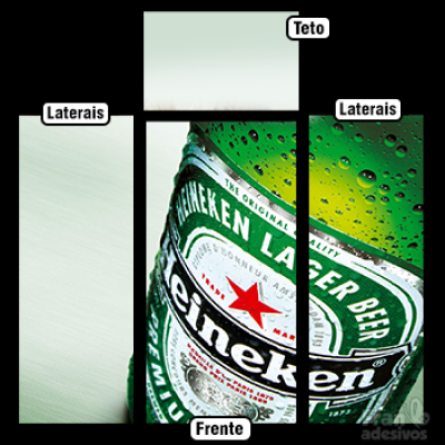 Adesivo para envelopamento de geladeira - Tema cerveja Heineken