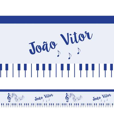 Adesivo de parede infantil Faixa musical com nome personalizado
