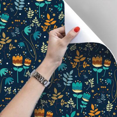 Papel De Parede Adesivo Floral Simples
